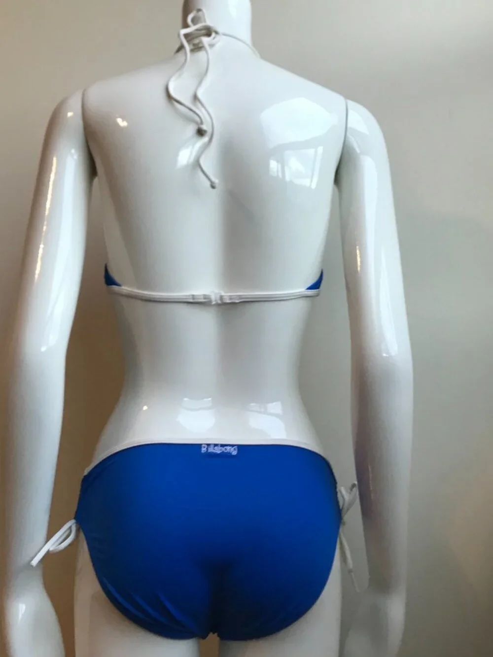 Billabong Girls swimwear blue floral patch and logo bikini